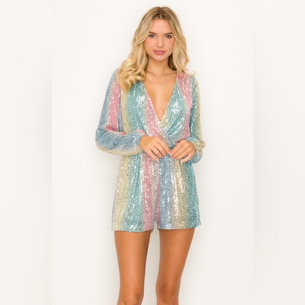 Multi color sequin romper